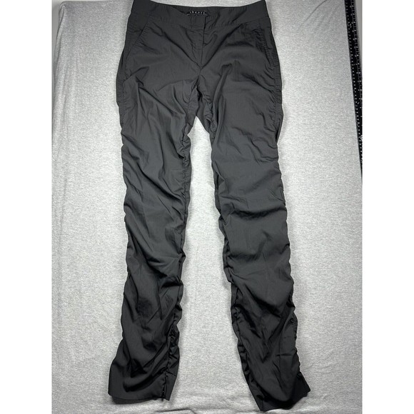 Theory Slim‎ Trouser Pant Size 6 Black Side Zipper Wool Blend Ruffled - Picture 1 of 6